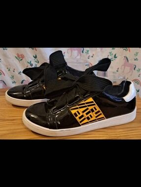 Y2K Jeffrey Campbell Pabst LF Black & Orange Casual Emo Goth Sneaker Shoe SZ 7M